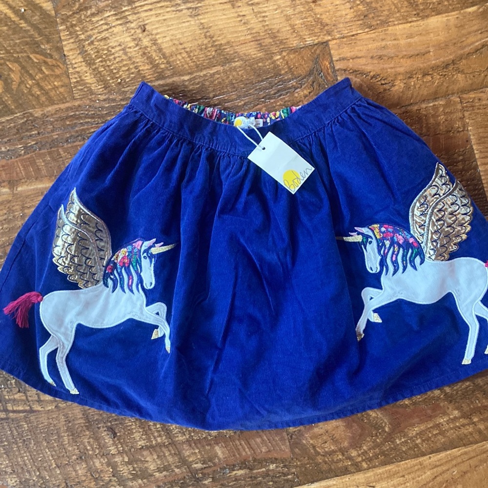 NWT Mini Boden 11-12y lined unicorn pegasus skirt